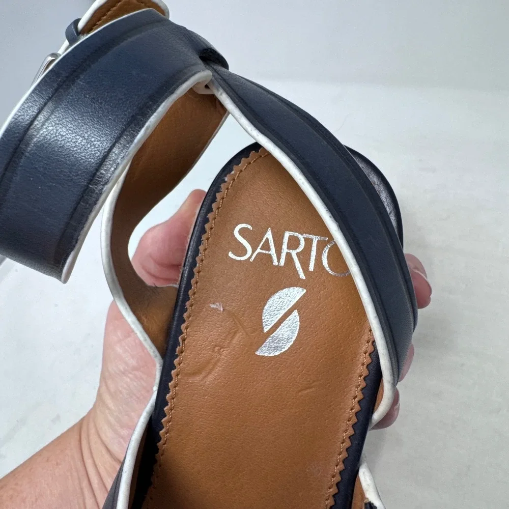 Sarto Franco Sarto Espadrille Platform Sandals Navy Blue Size 8 Nautical Summer
